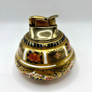Vintage Royal Crown Derby Old Imari Bone China Table Lighter Mid Century